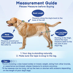 BARKLESS back leg sleeve with quick-release buckle for easy on/off during care.
