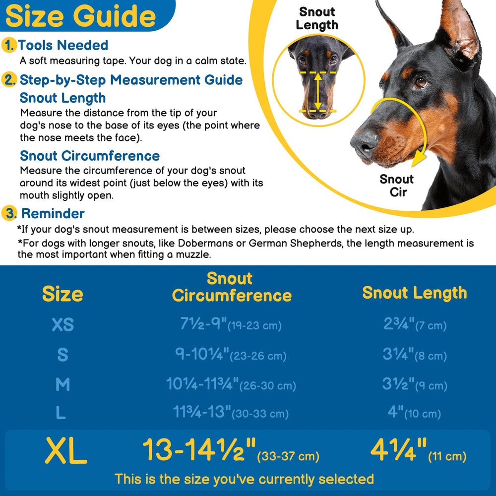 BARKLESS muzzle preventing scavenging during walks while allowing panting.