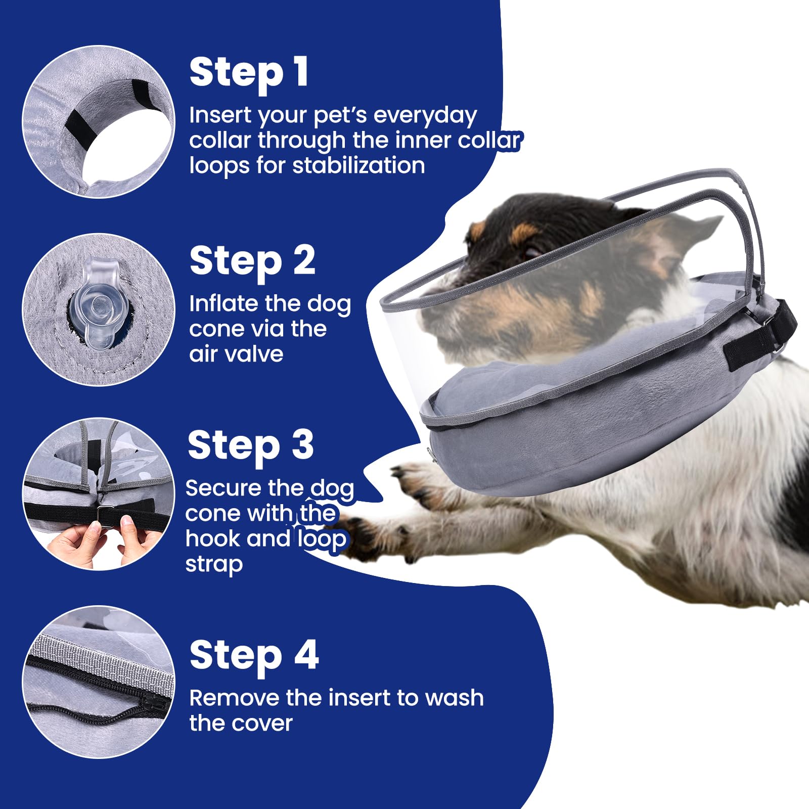 BARKLESS shield removable design being zipped on and off