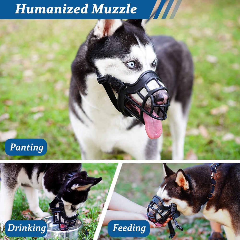 BARKLESS muzzle aids calm grooming and vet visits.