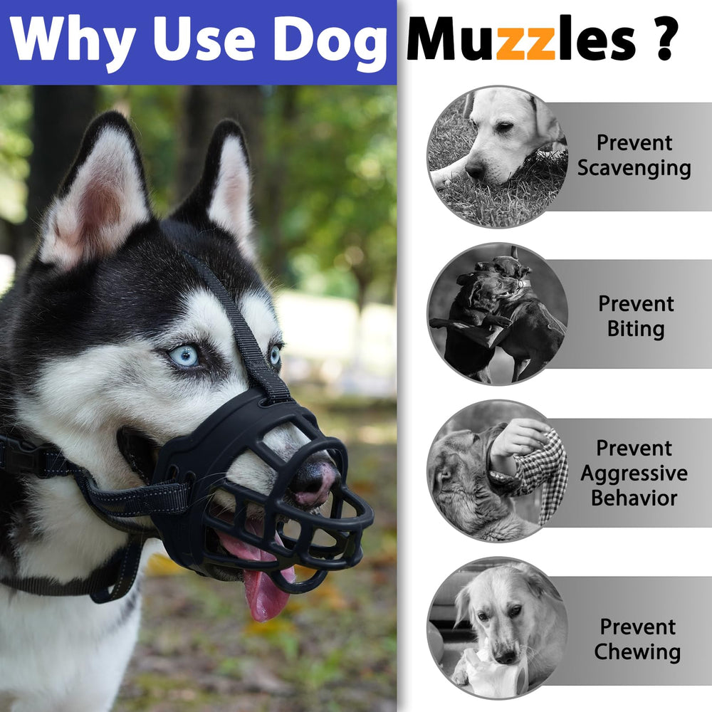 BARKLESS muzzle allows panting and drinking during walks