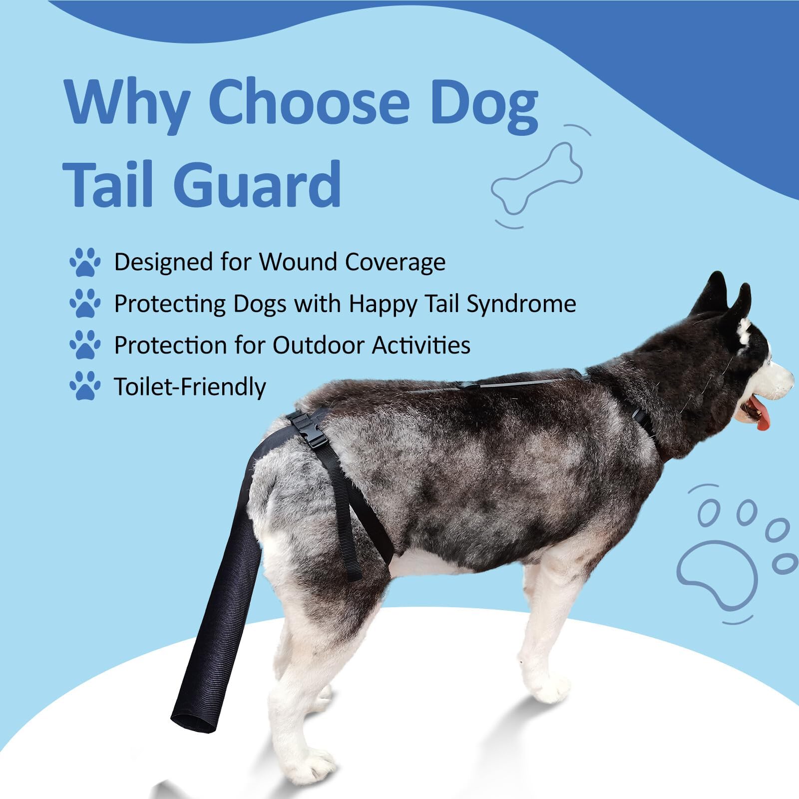 BARKLESS dog tail protector compact travel setup fits in backpack