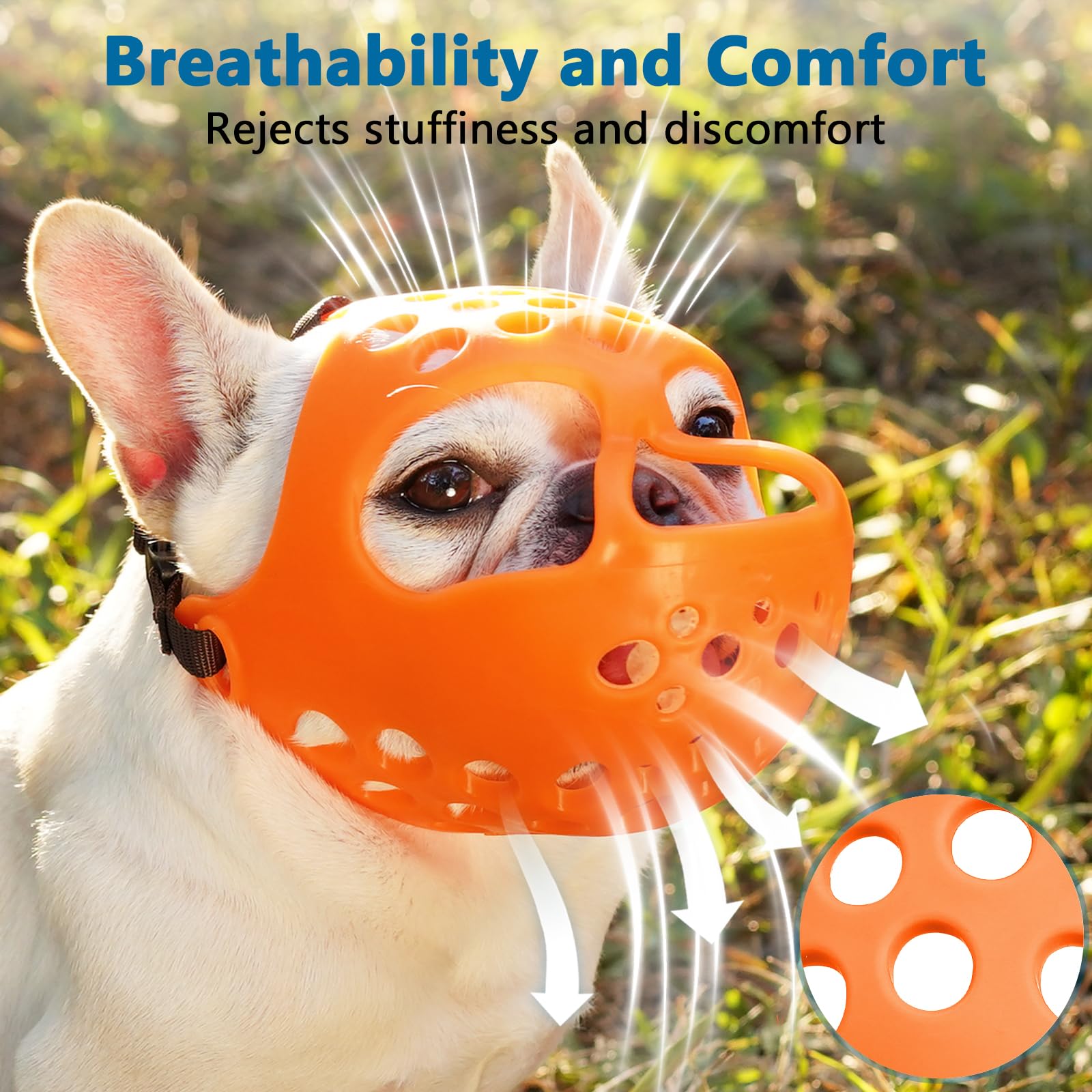 BARKLESS easy-clean muzzle is quick to rinse after meals.