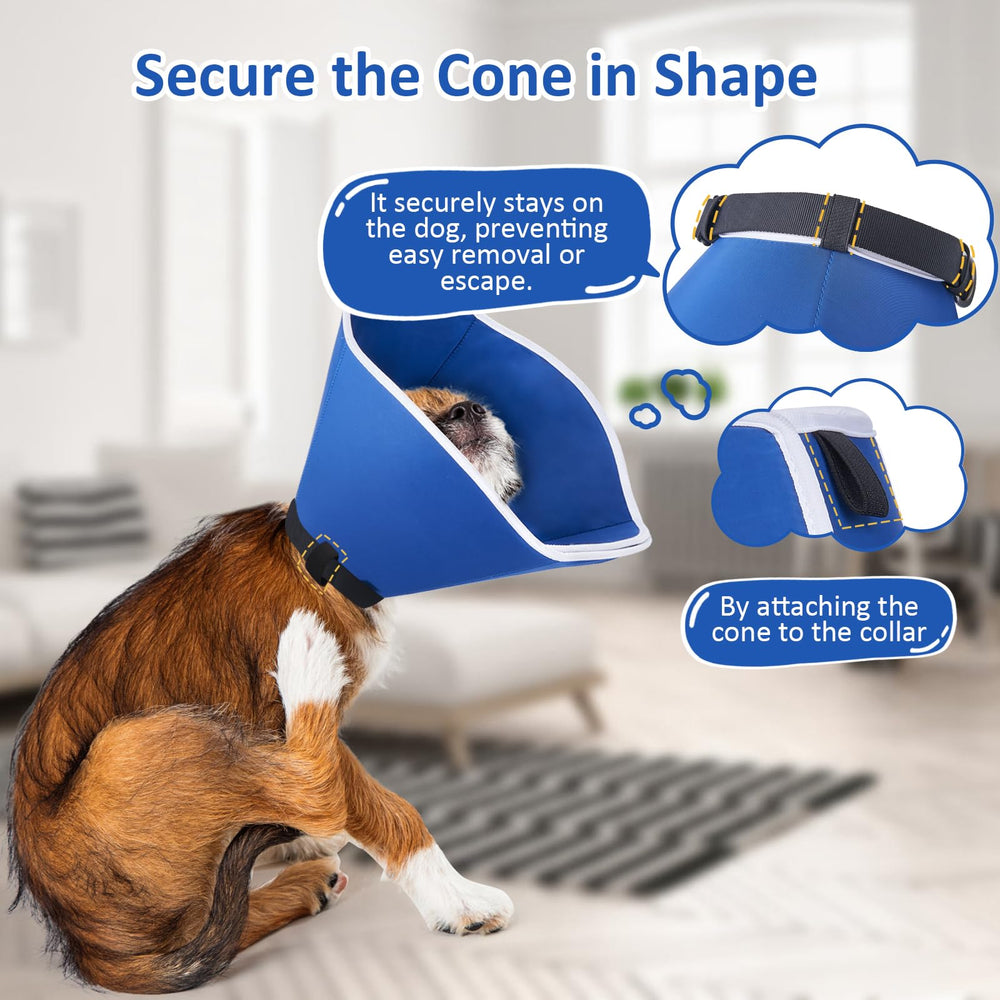 BARKLESS elastic-loop collar blue e-collar for secure staying