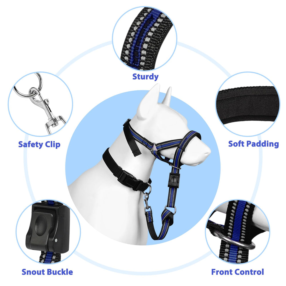BARKLESS head-collar nose-pads closeup reduces nose irritation during training