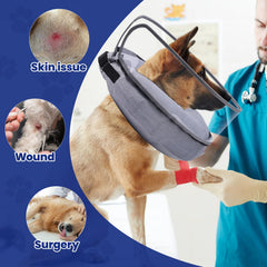 BARKLESS inflatable collar being inflated, showing adjustable firmness