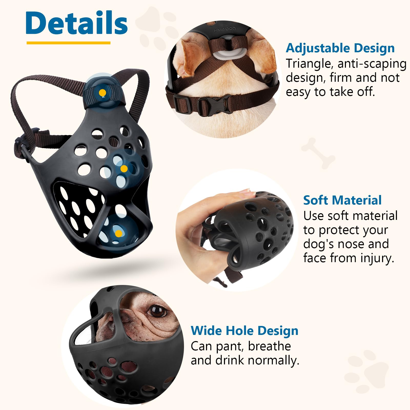 BARKLESS muzzle in grooming session for safer grooming and handling.