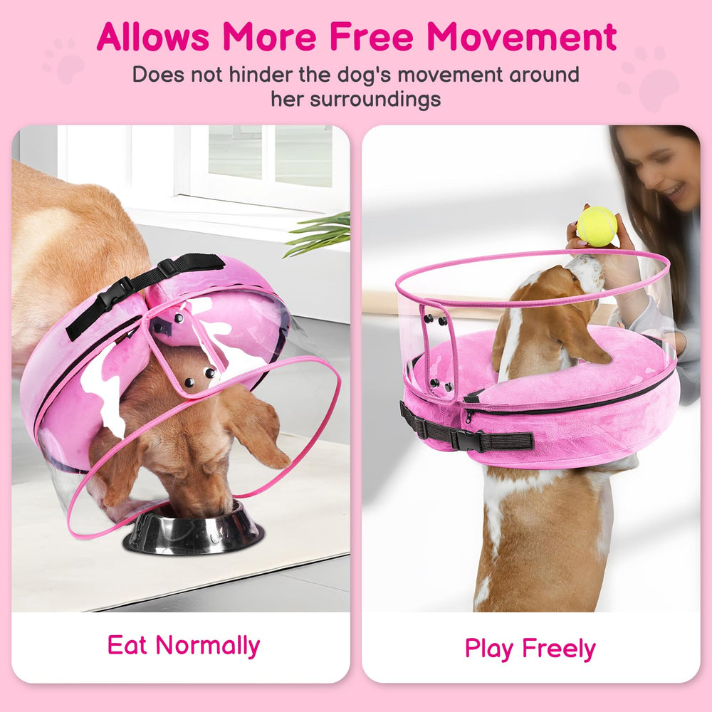 BARKLESS tips illustrate neck strap placement for safe wear.