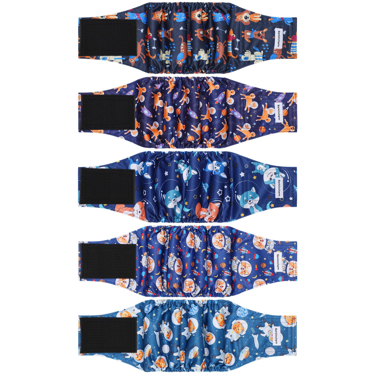 Barklincharm 5Pack male dog diapers belly band set protects floors during training