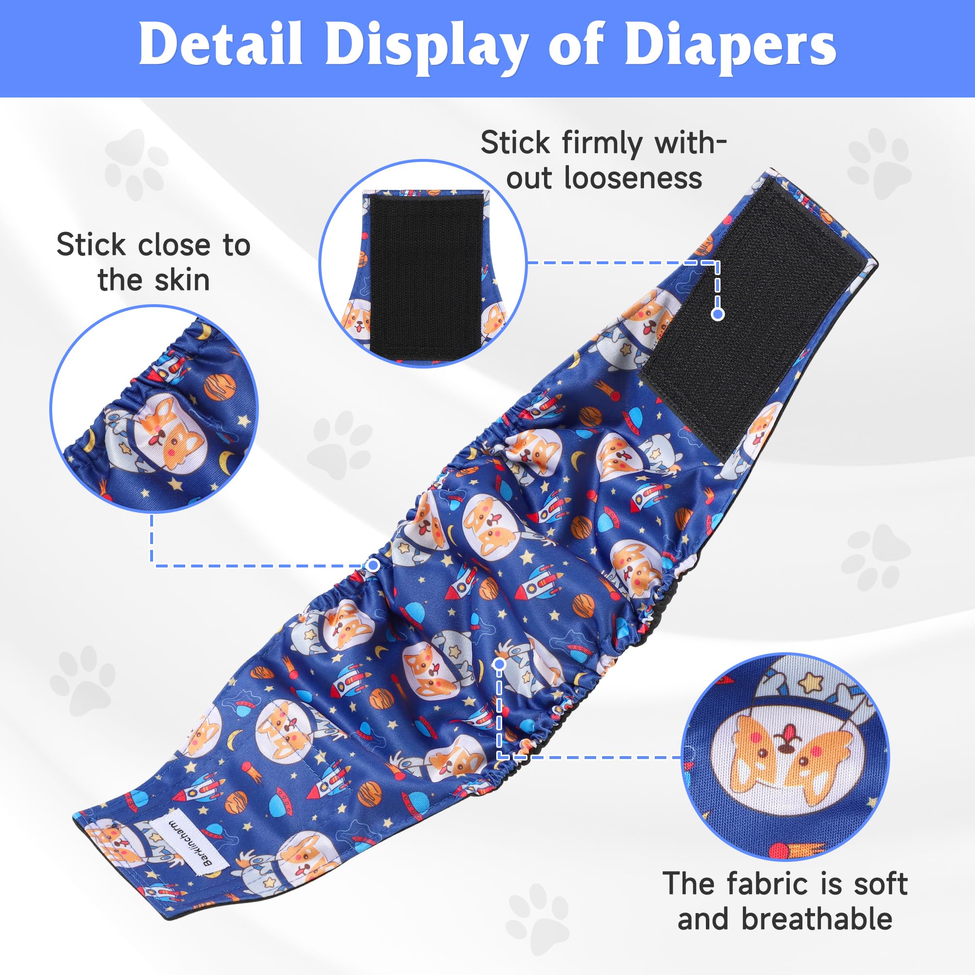 Barklincharm 5Pack washable reusable diapers reduce waste and are easy to clean