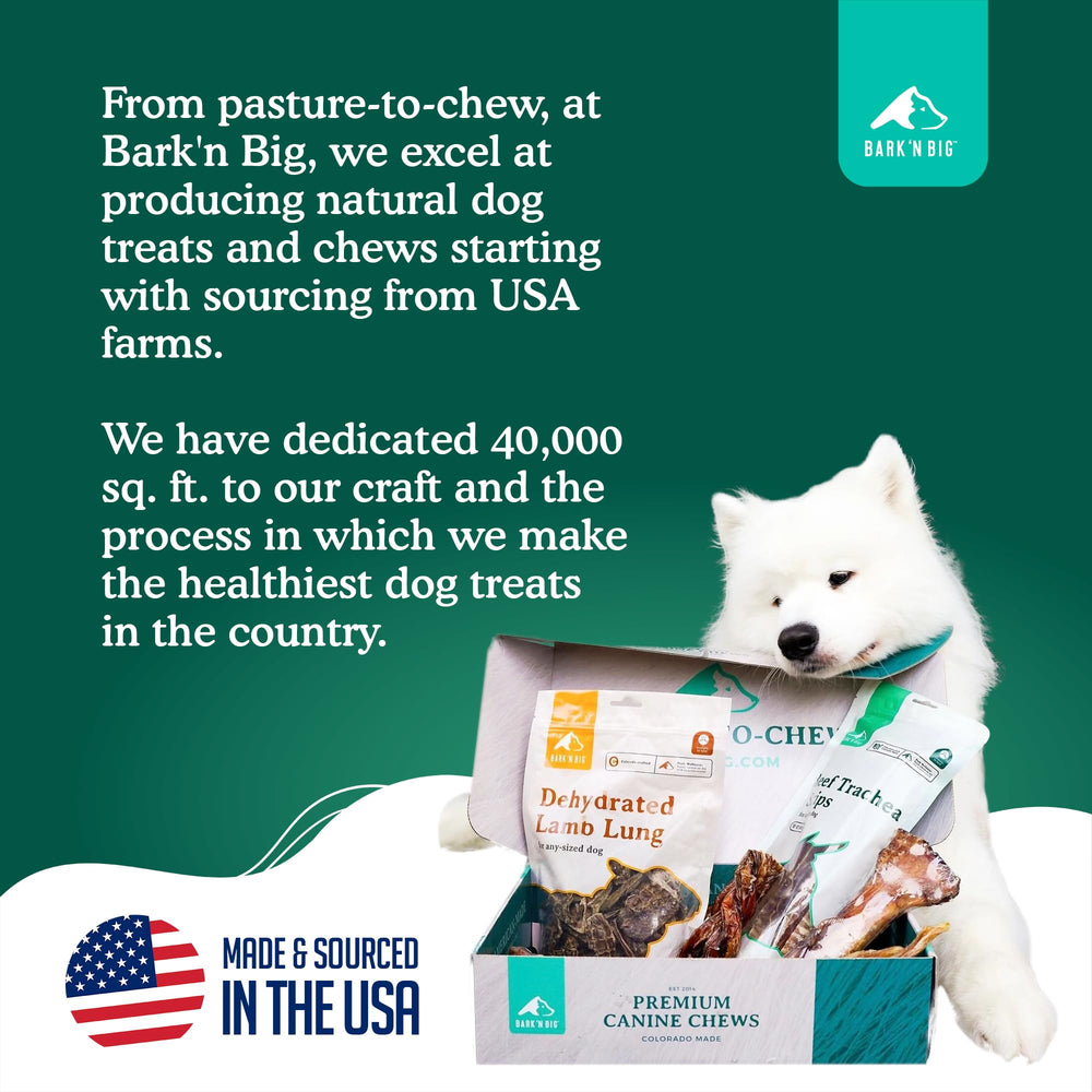 BARK'N BIG natural beef tendon chews convey a protein-forward, digestible treat option.