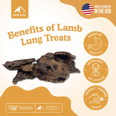 BARK'N BIG lamb-lung-treats single-ingredient formula supports sensitive stomachs.