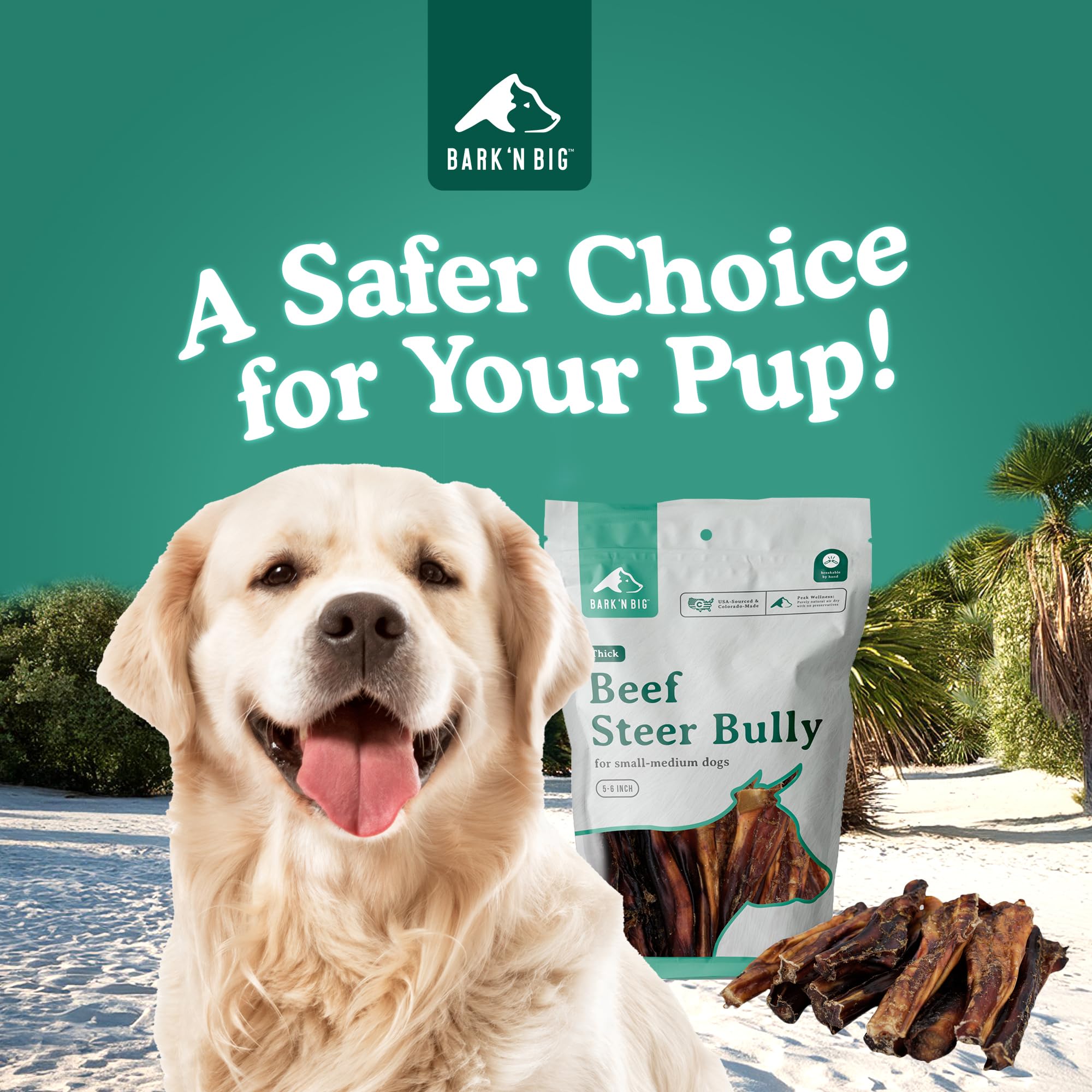 BARK'N BIG USA Beef Steer Bully Chew for dogs
