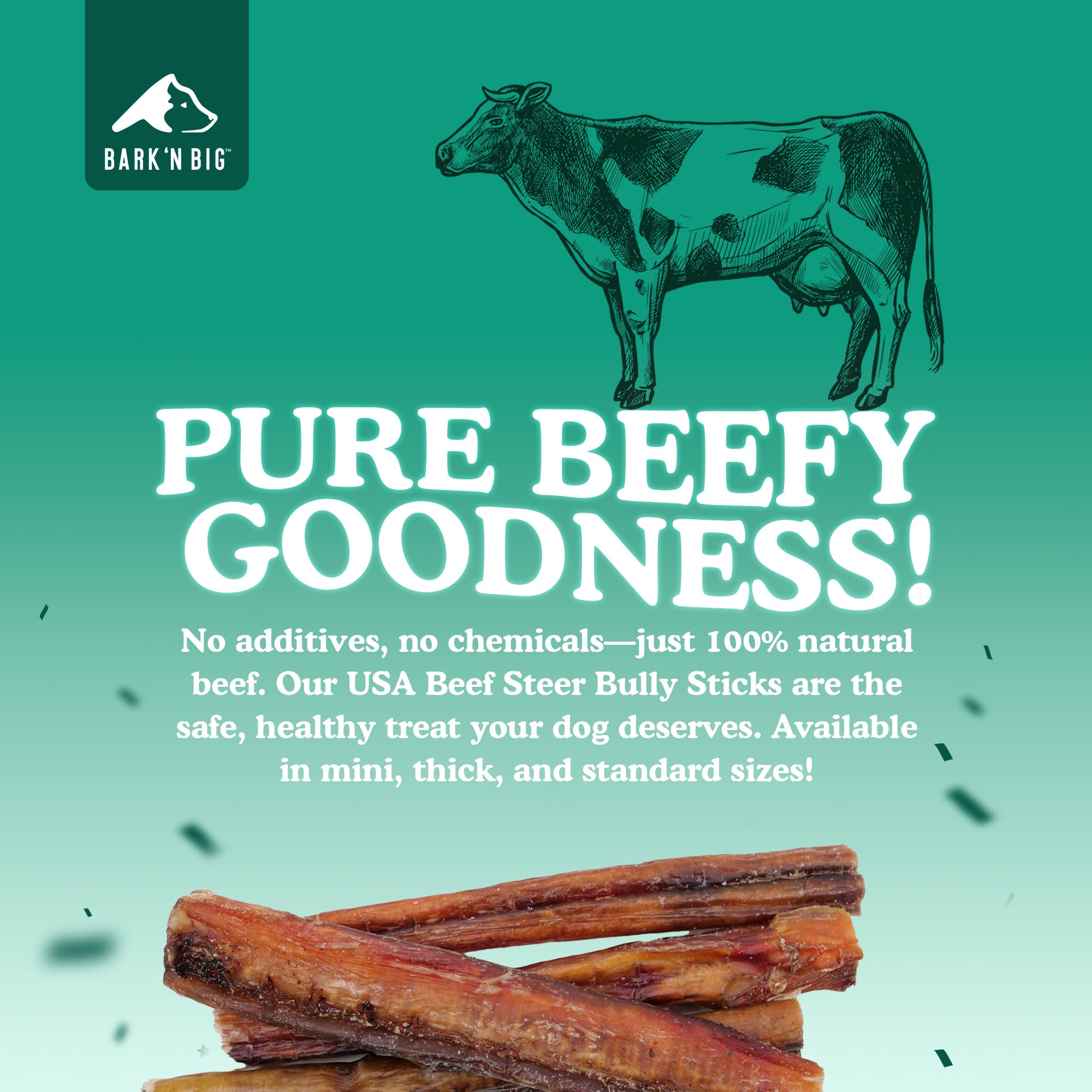 BARK'N BIG USA-sourced beef steer stick for dogs