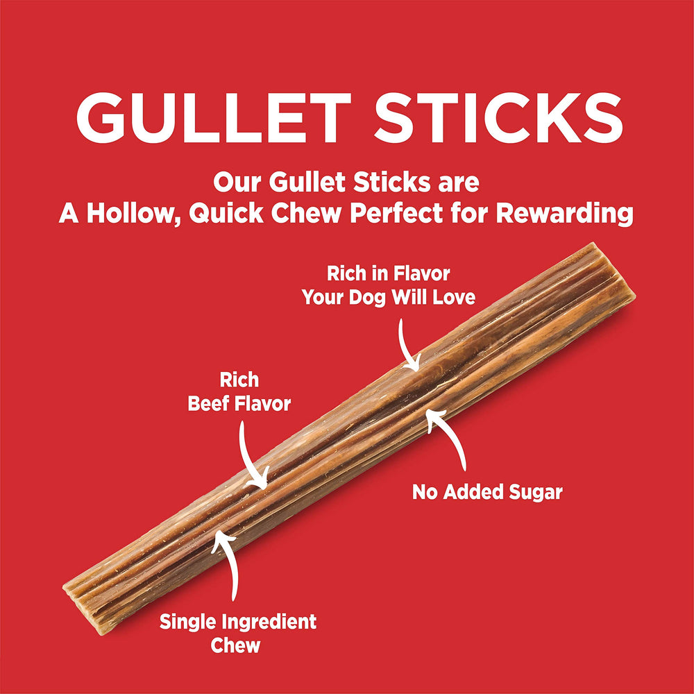 Barkworthies Beef Gullet Stick 6-Inch close-up texture highlights a delicate chew.