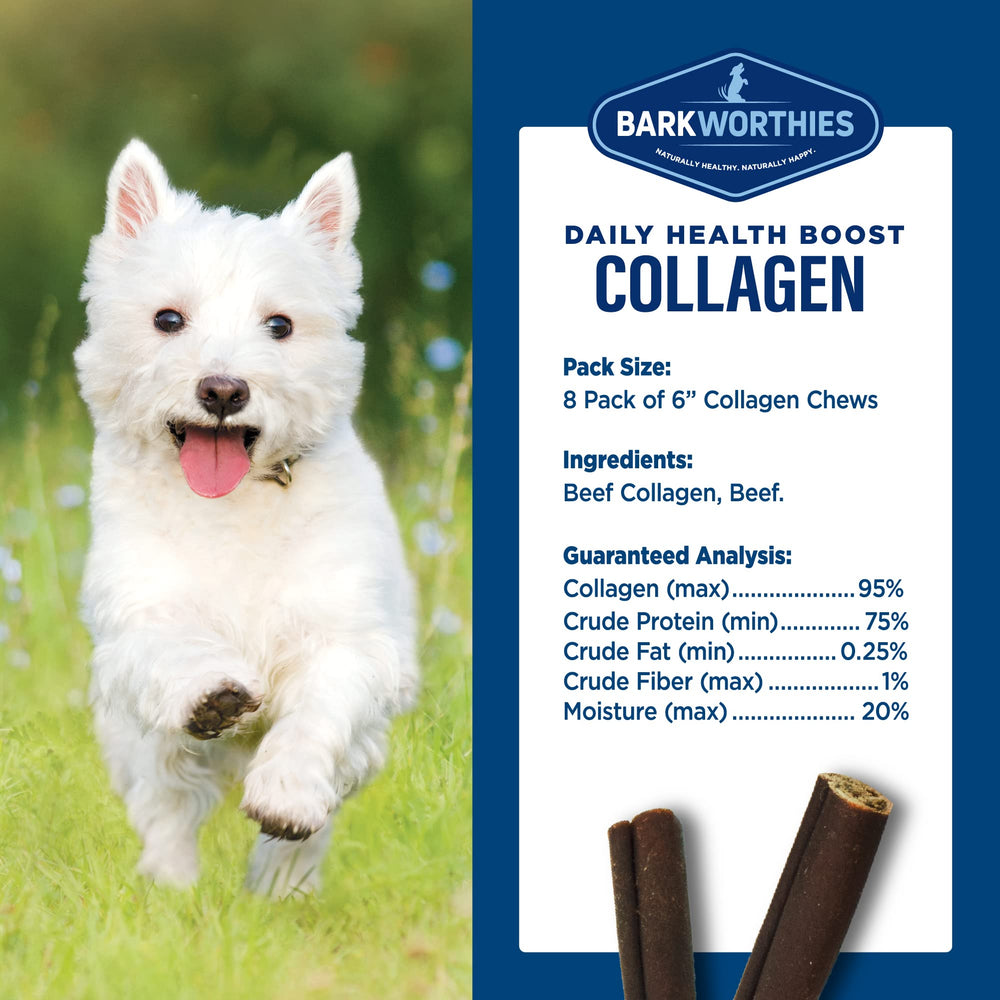 Barkworthies Collagen Sticks dental edging closeup shows chew action may help keep teeth clean