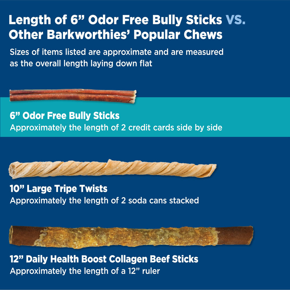 Barkworthies odor-free bully-stick 6-inch ingredients focus on a single beef ingredient, no fillers.