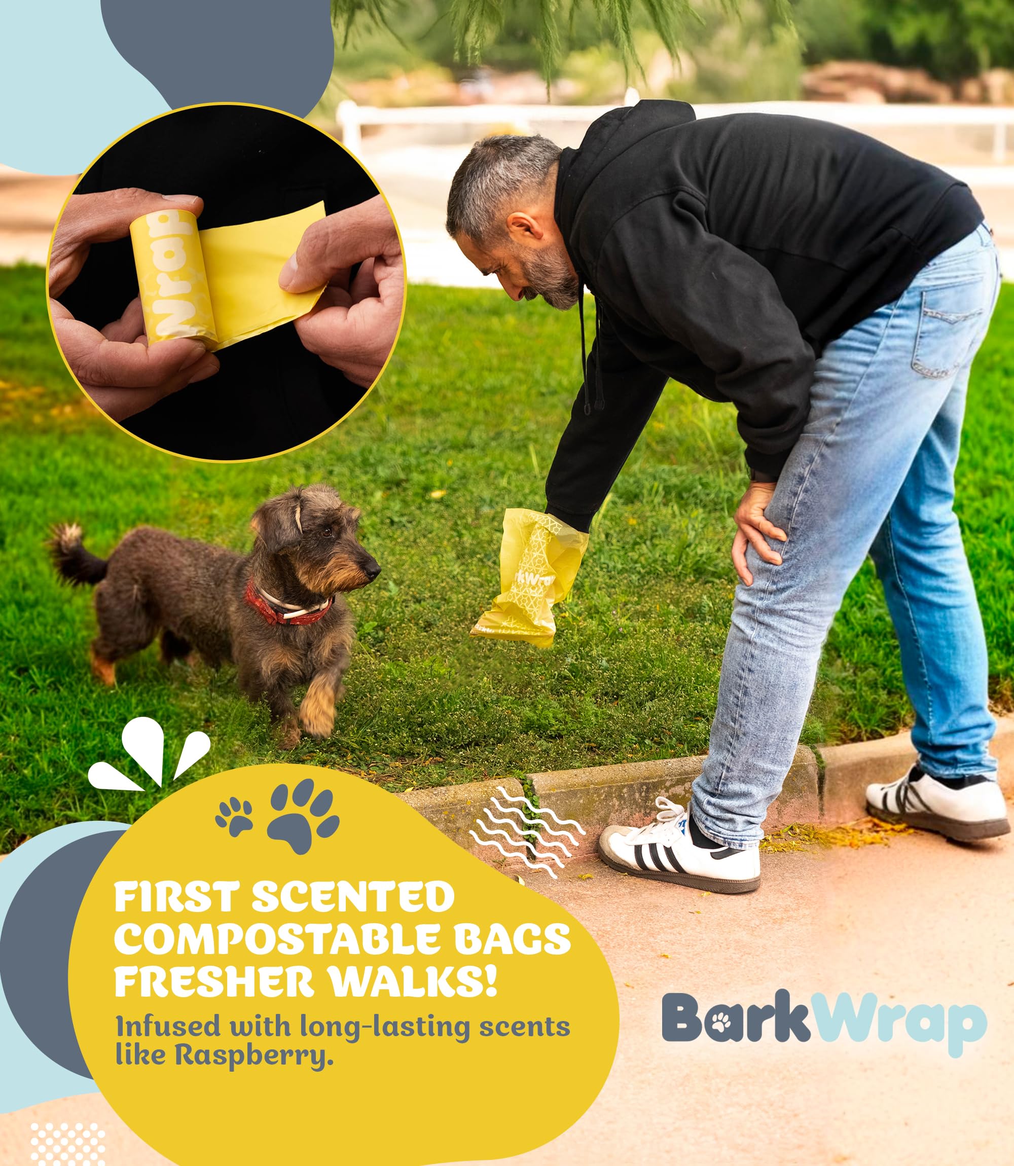 BARKWRAP BAG easy-tear design works even when hands are wet.