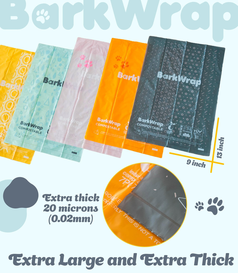 BARKWRAP BAG individually wrapped rolls preserve raspberry scent from first to last bag.