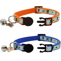 Barleygoo glow cat collar blue pendant close-up highlighting reflective glow for safe nights.