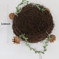 Barn Eleven natural rattan nest large diameter, spacious perch for bigger birds and nesting
