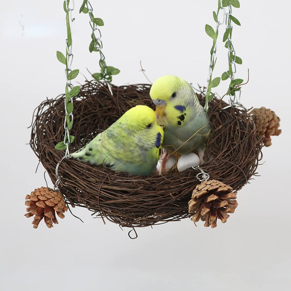 Barn Eleven parrot chew toy cage swing, multifunctional bird play accessory