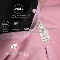 BARN & STABLE 3000mm waterproof rating demonstrated on turnout blanket.