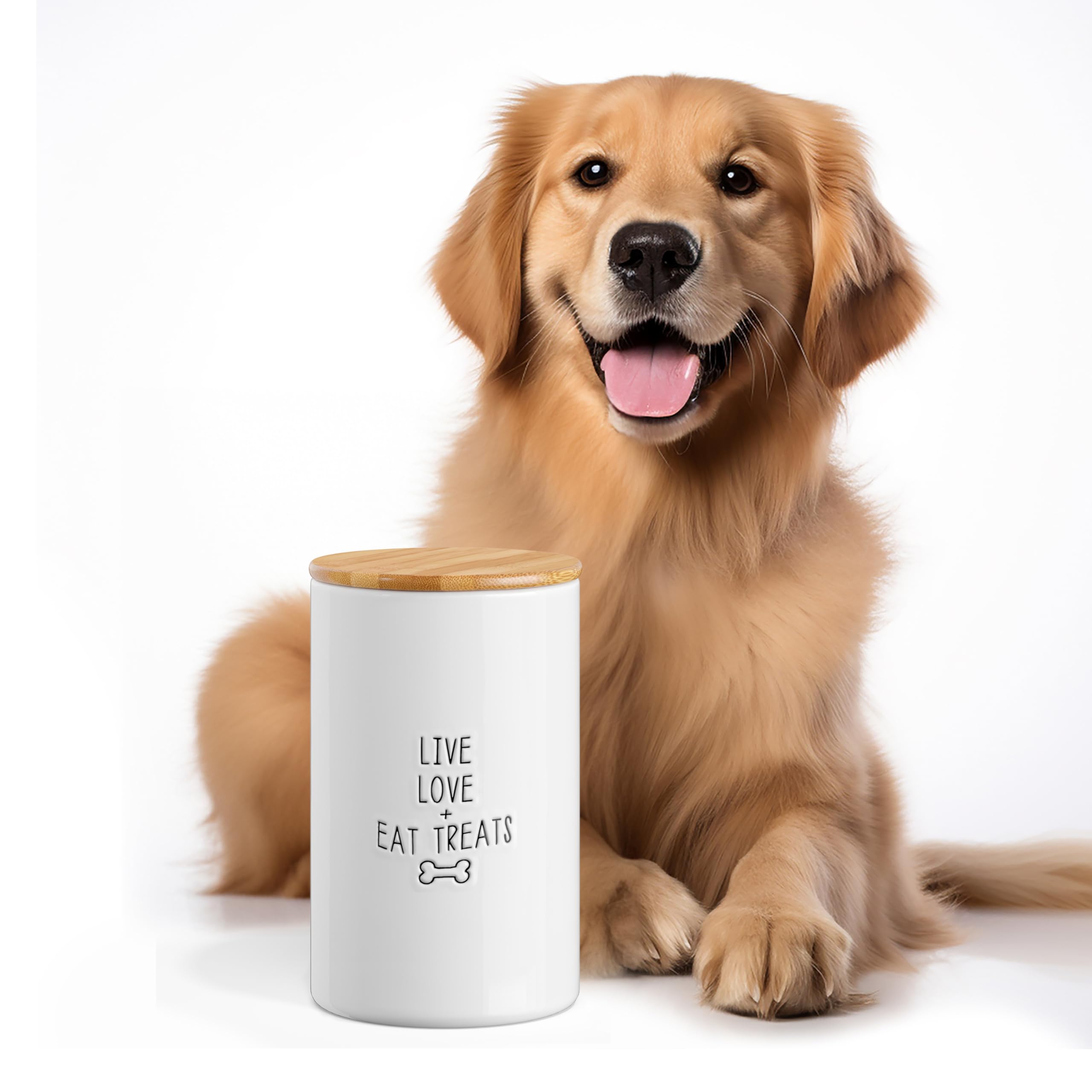 Barnyard Designs 57oz capacity keeps ample pet snacks in one tidy container.