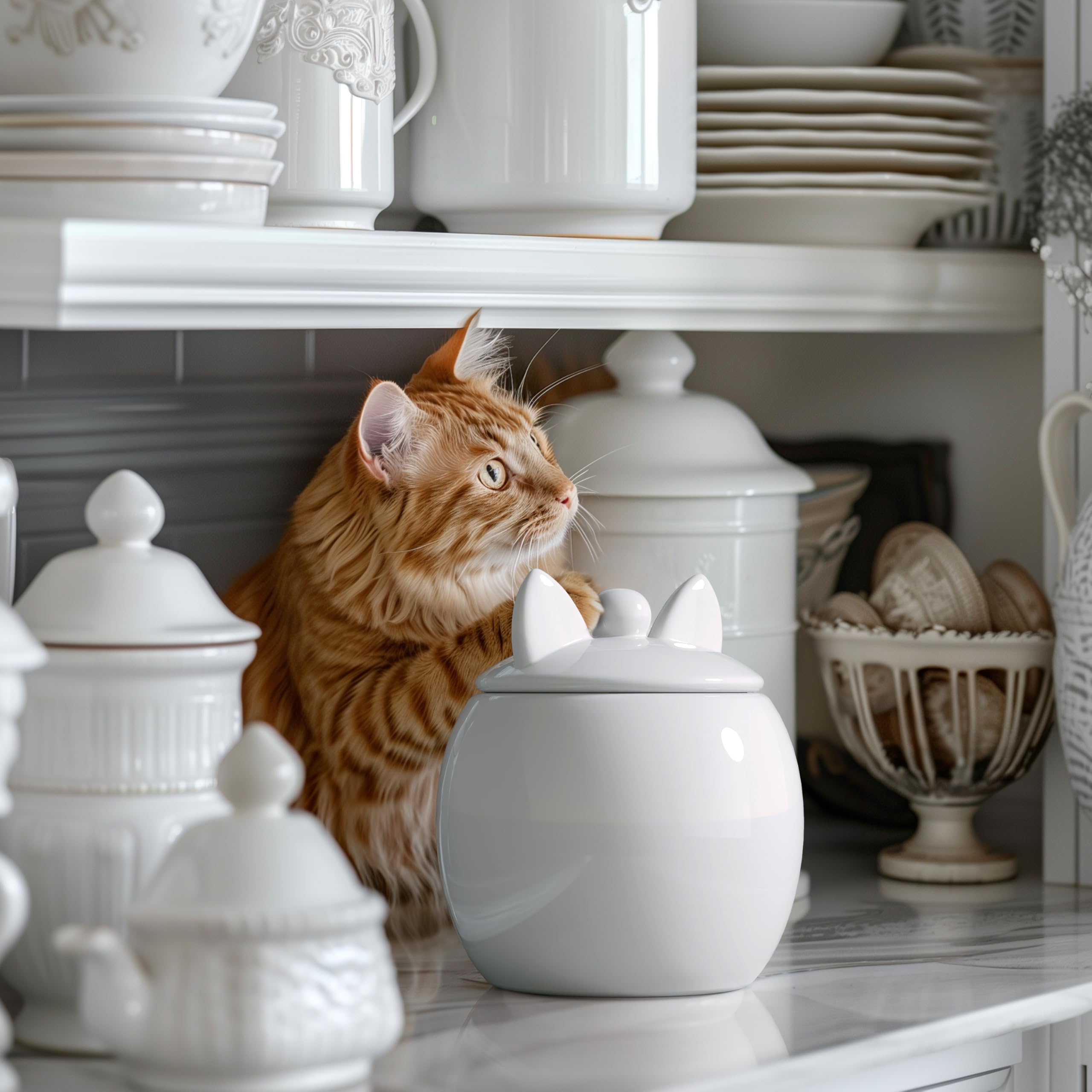 Barnyard Designs Cat Treat Container silicone-seal lid keeps contents dry