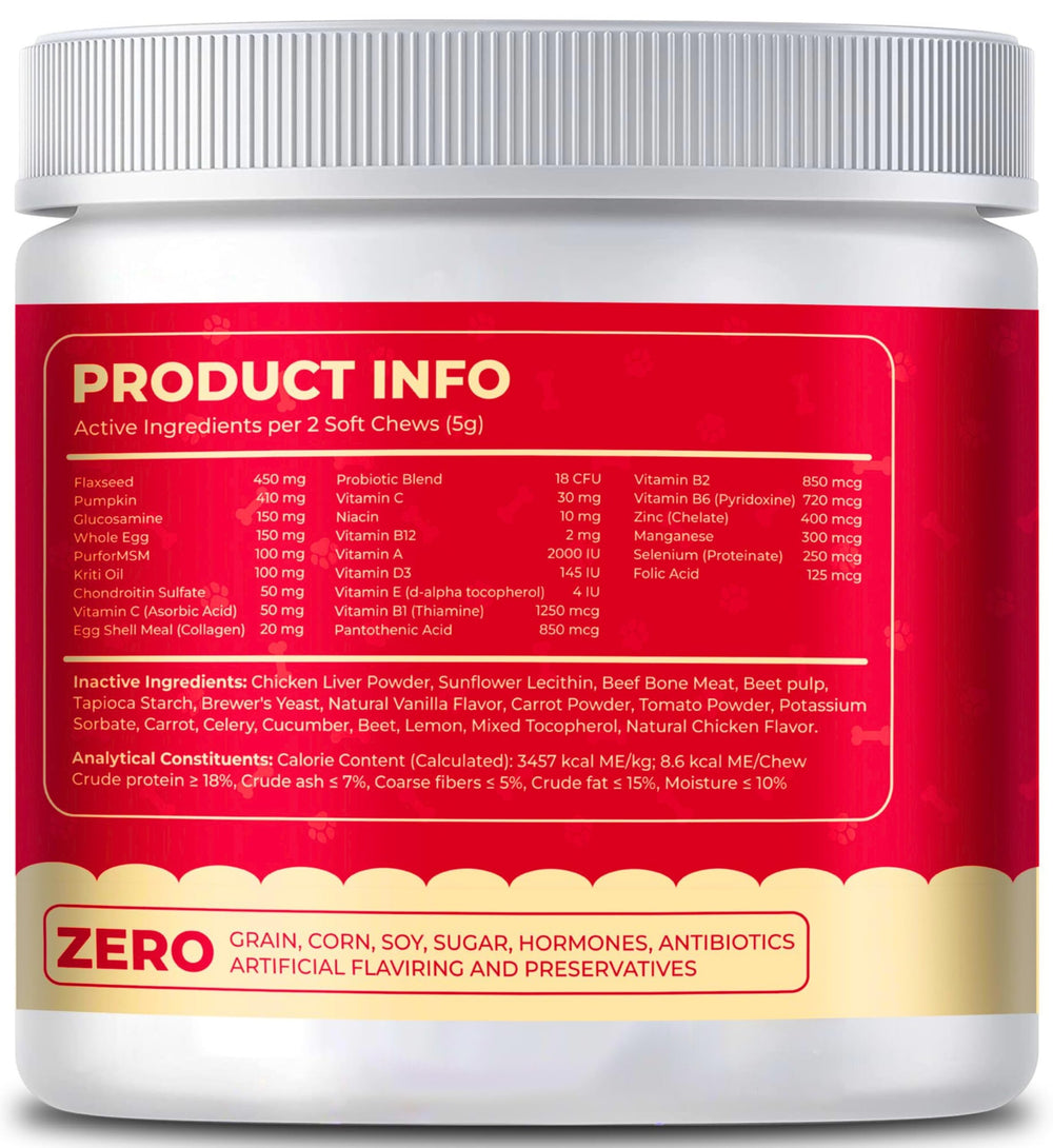 BARSIK puppy-senior-use multivitamin suitable for growing pups and aging dogs.