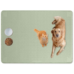 Bartuke cat food mat folded green aids compact storage and quick setup.