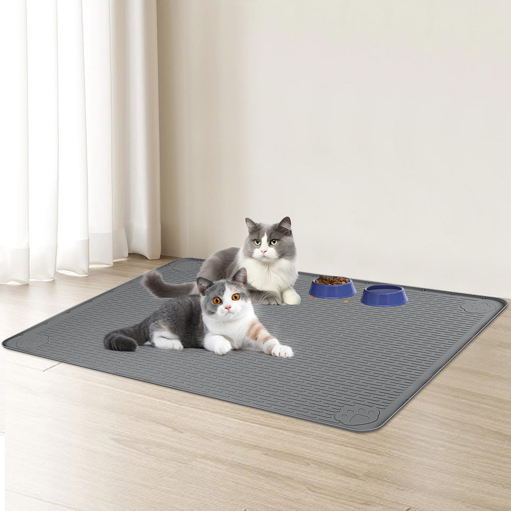Bartuke floor-protection mat helps keep floors dry during feeding.
