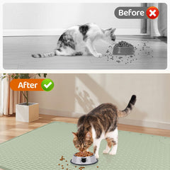 Bartuke cat food mat non-slip green stays in place for busy meals.