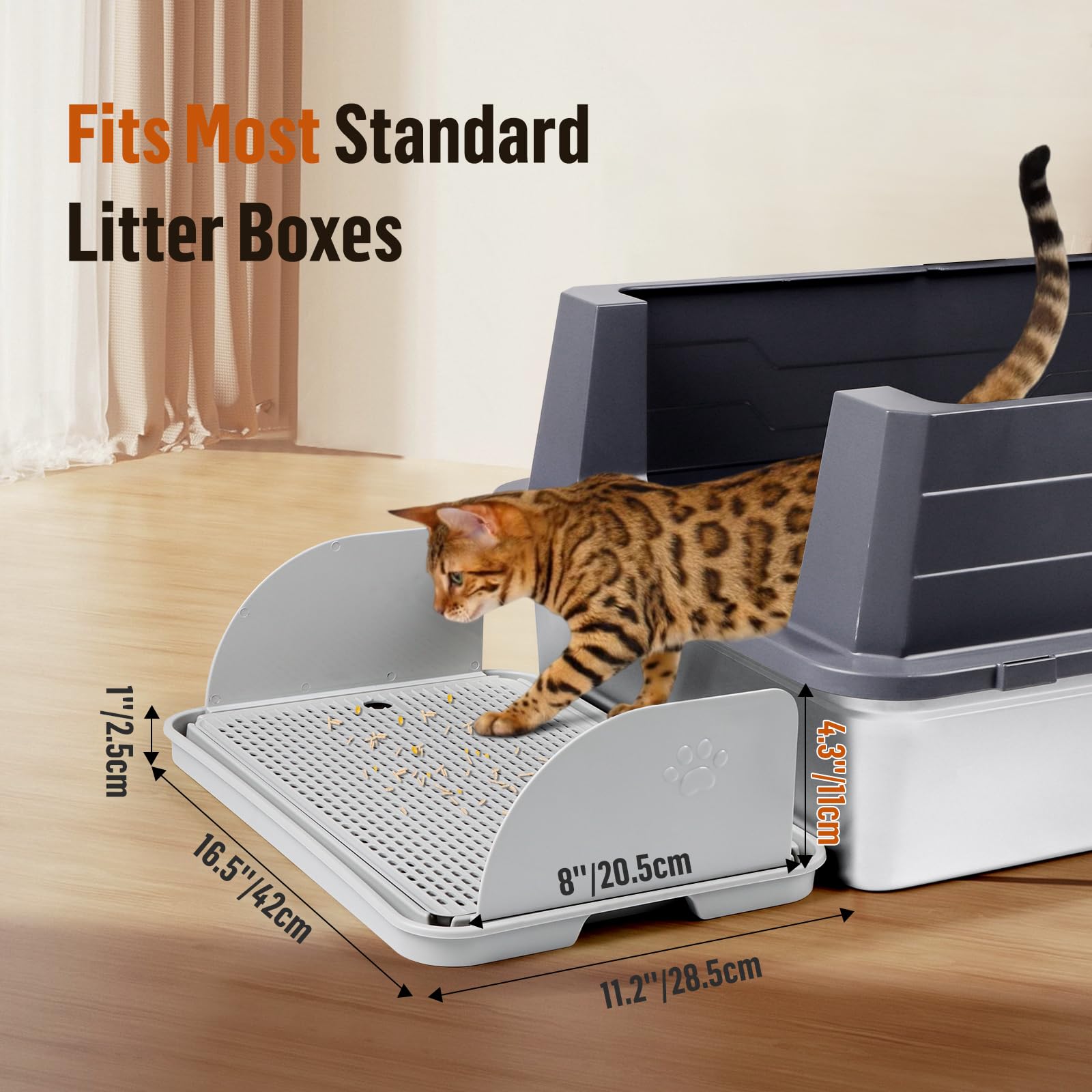 Bartuke ramp with removable baffles adapts to needs for different cats