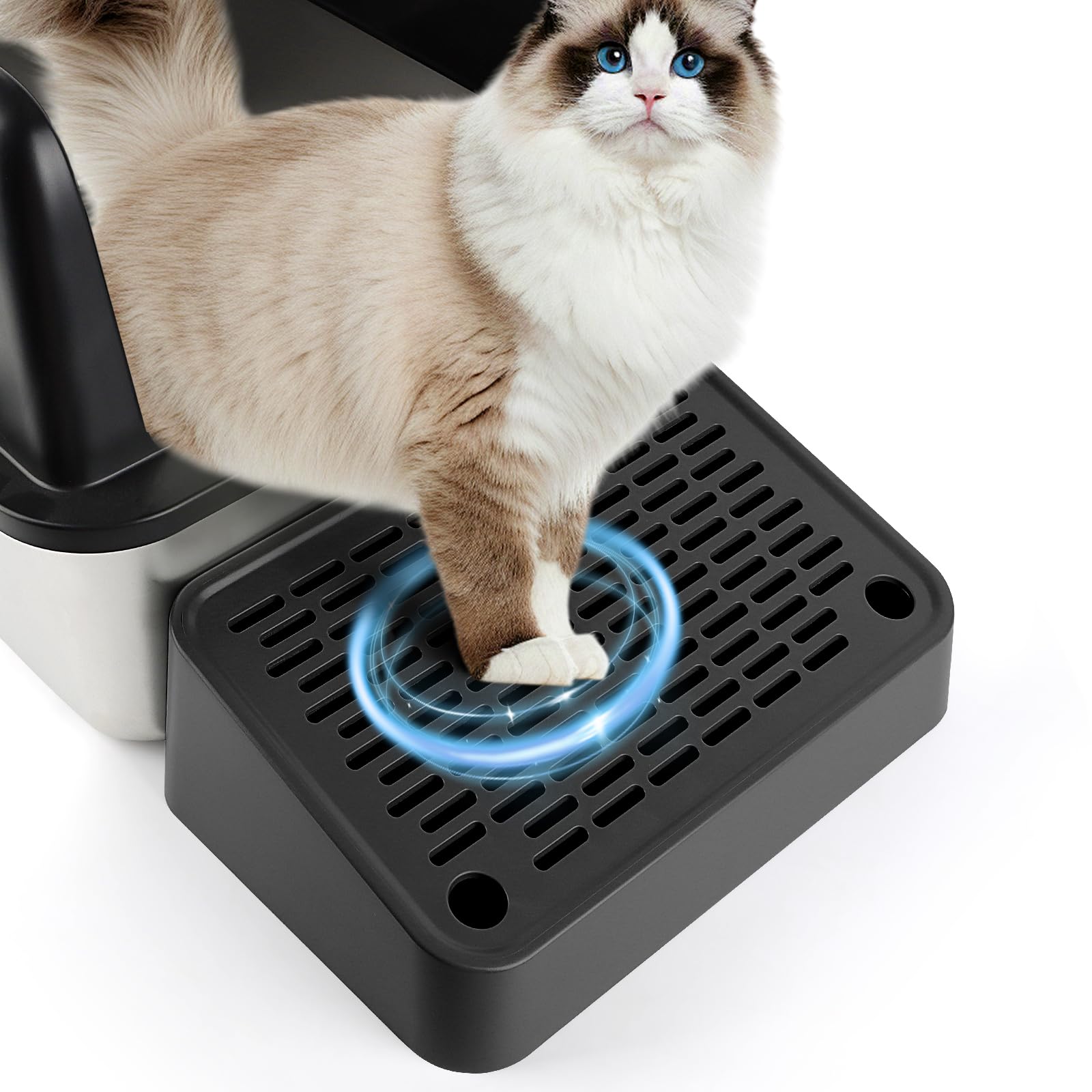 Bartuke cat litter box ramp setup elevates entry for kittens and seniors