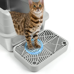 Bartuke cat litter box ramp side view shows easier kitten access and cleaner floors.