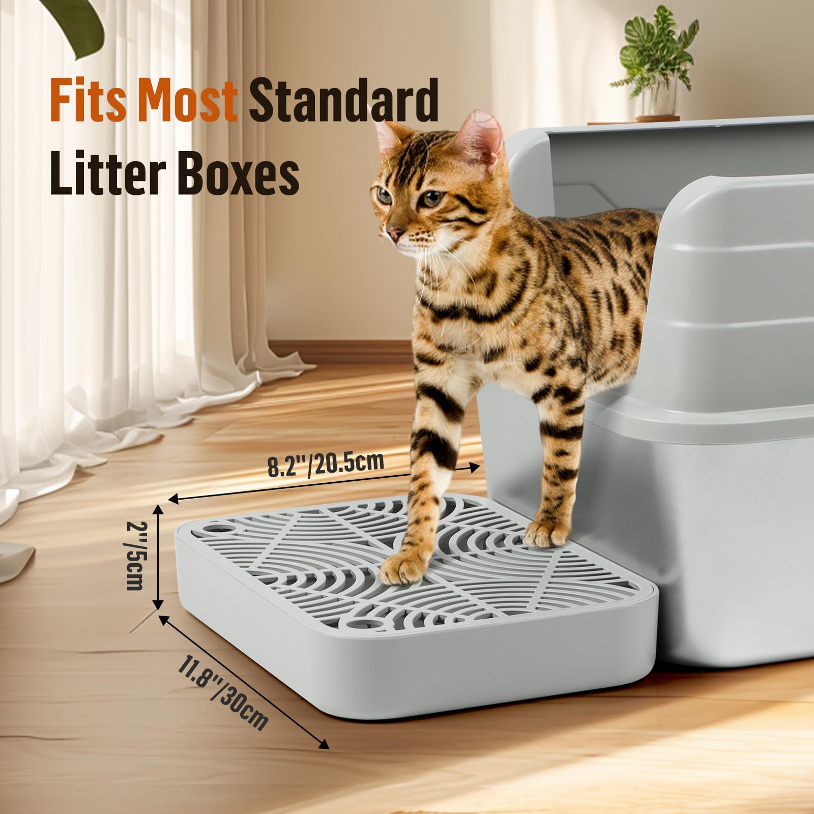 Bartuke cat litter box ramp top view highlights compact footprint for small spaces.