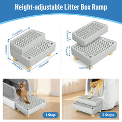 Bartuke cat litter box step ramp angled view highlights smooth entry for cats