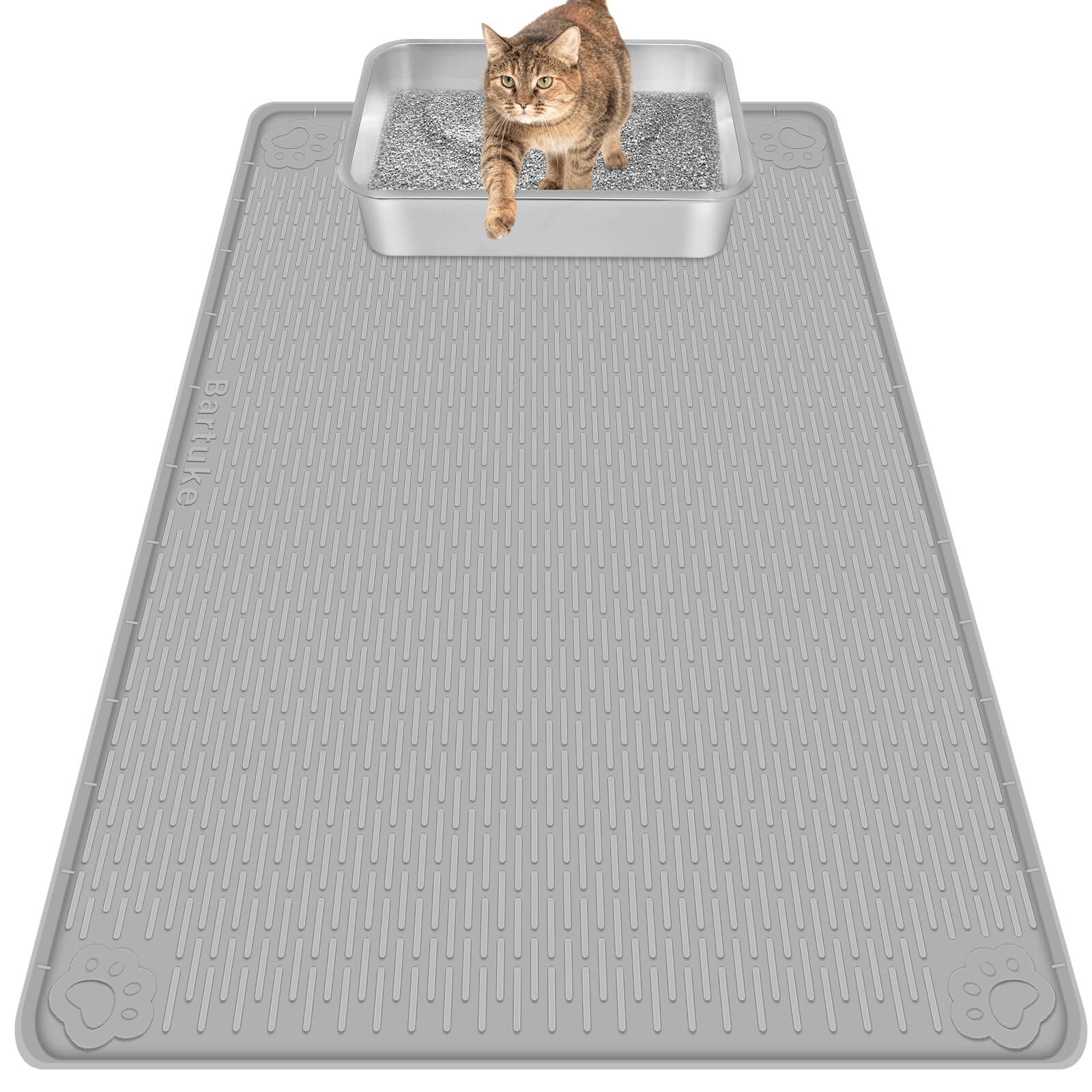 Bartuke cat litter mat 40x28 inches showing broad coverage for multi-cat households.