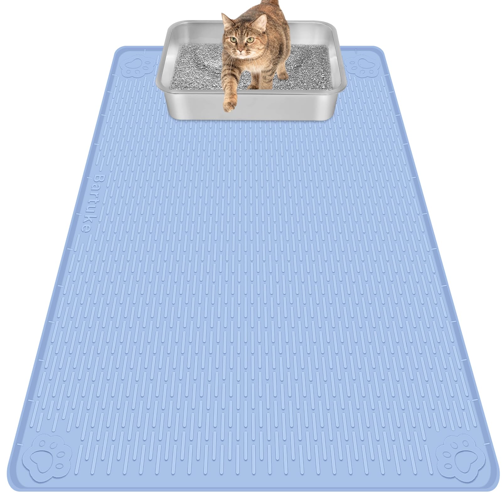 Bartuke cat litter mat 40x28 provides broad coverage for multi-cat boxes.