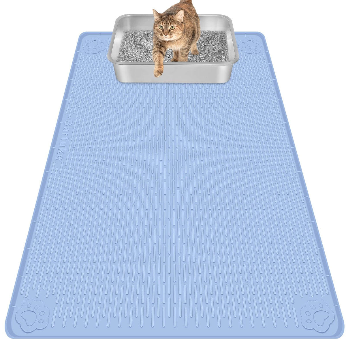 Bartuke cat litter mat 40x28 provides broad coverage for multi-cat boxes.