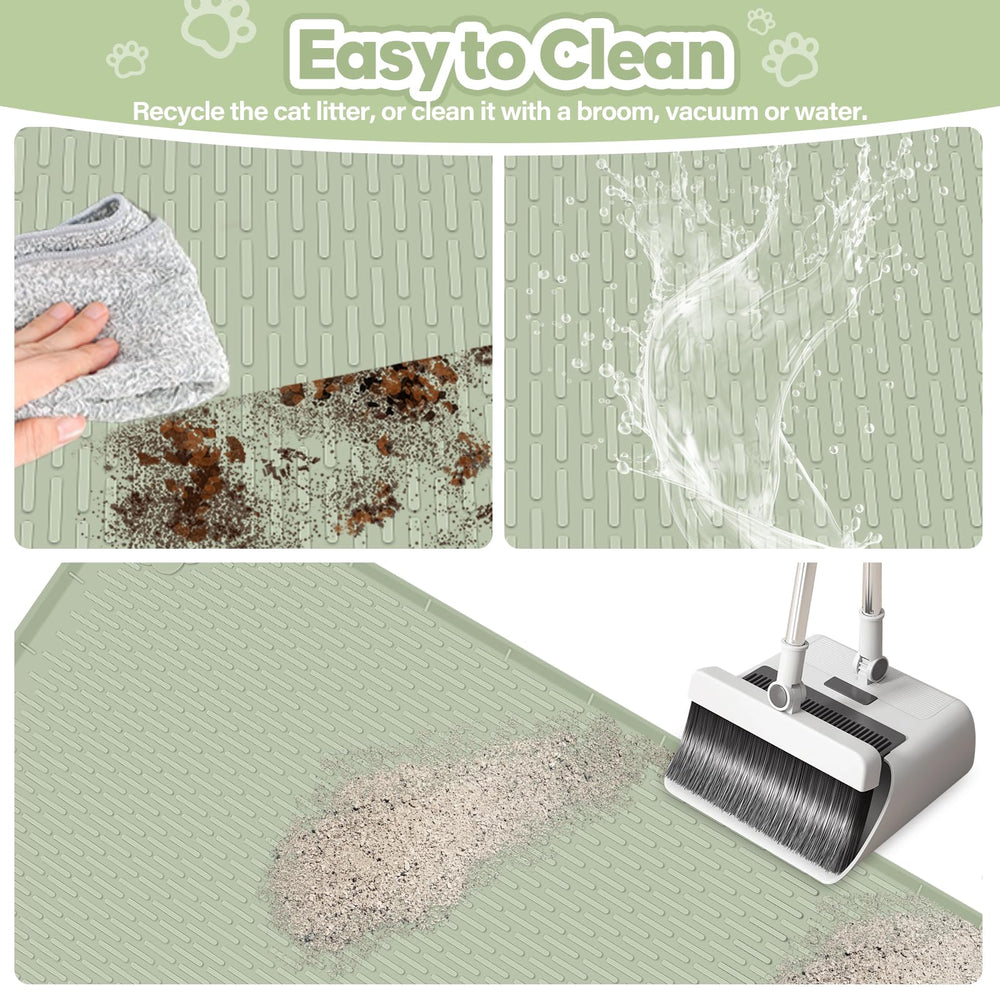 Bartuke Cat Litter Mat easy-clean surface makes maintenance simple.