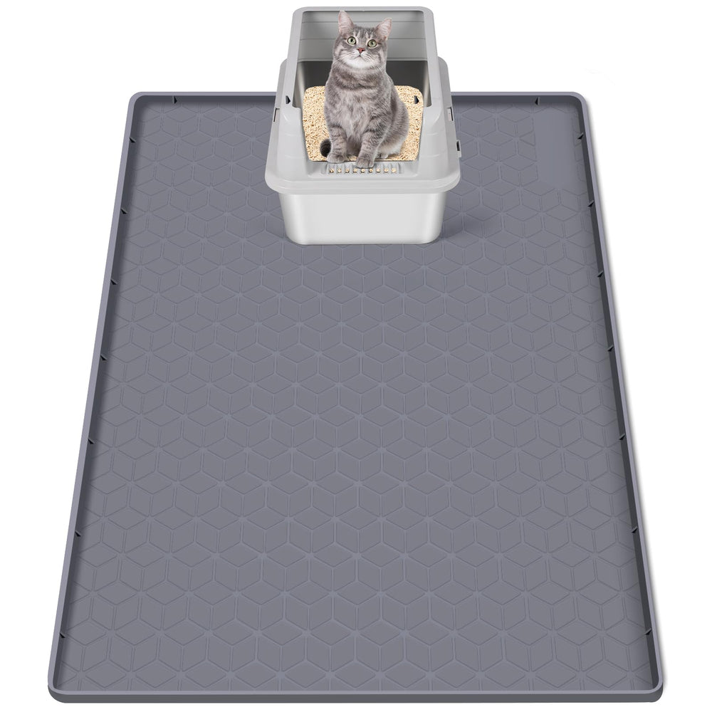 Bartuke cat litter mat large coverage reduces scatter in multi-cat households