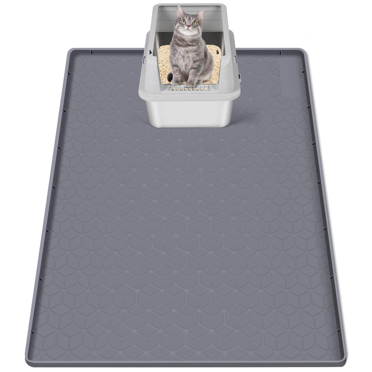 Bartuke cat litter mat large coverage reduces scatter in multi-cat households