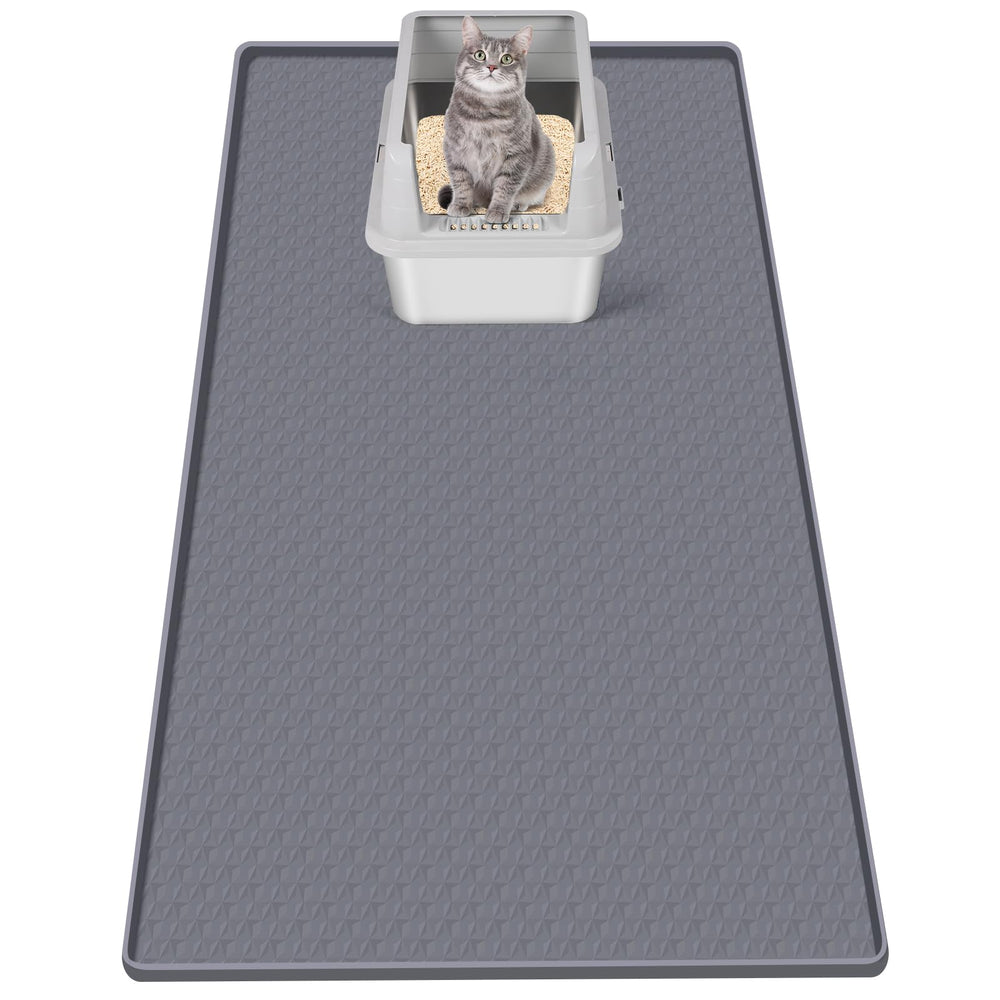 Bartuke cat litter mat large coverage captures litter, keeping floors clean.