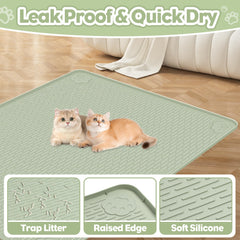Bartuke Cat Litter Mat silicone protects paws and lasts.