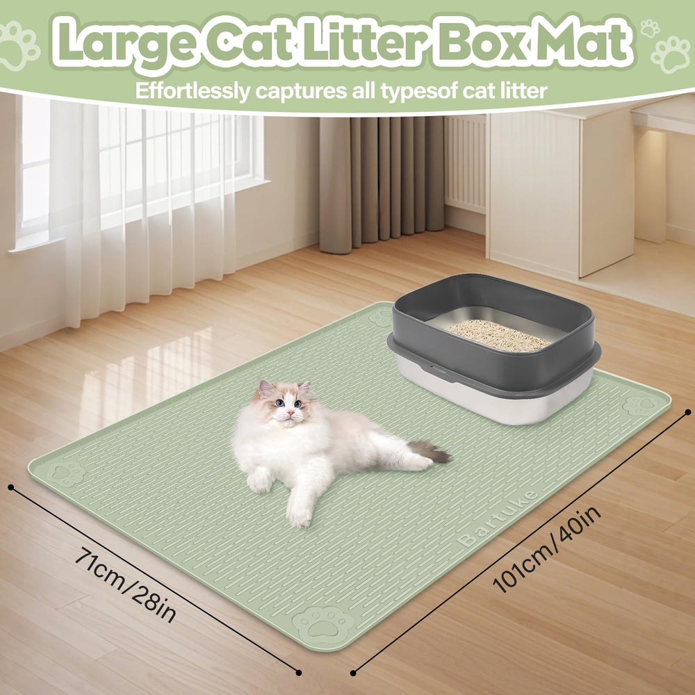 Bartuke Cat Litter Mat scatter-control design keeps mess contained.