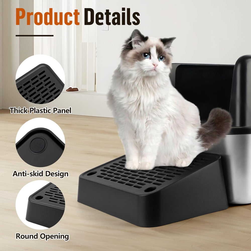 Bartuke cat litter ramp close-up shows sturdy plastic and rounded edges