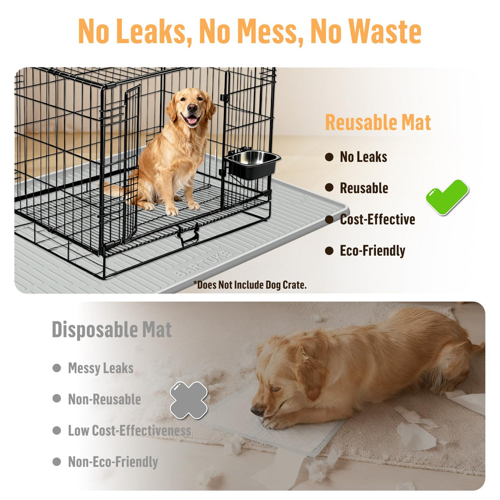 Bartuke leakproof, non-slip crate mat reduces slipping during use.