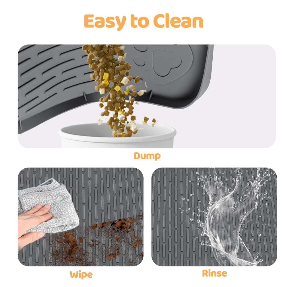 Bartuke multiuse mat fits bowls, fountains, and automatic feeders.